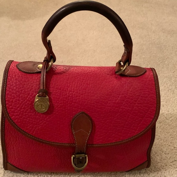 Dooney & Bourke Handbags - Dooney & Bourke Vintage Red Pebble Leather Satchel Bag